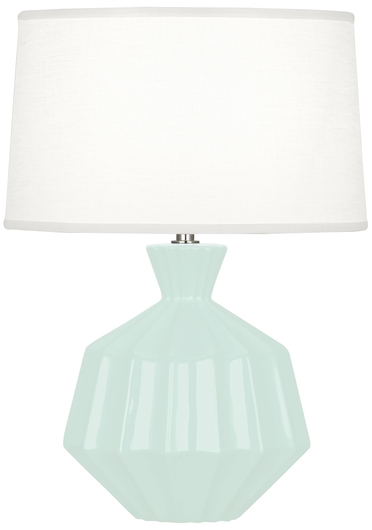 Small Orion 17" High Mint Glazed Accent Lamp with White Shade Made to Order