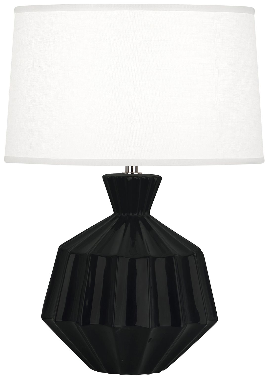 Small Orion 17" High Obsidian Accent Lamp with White Shade