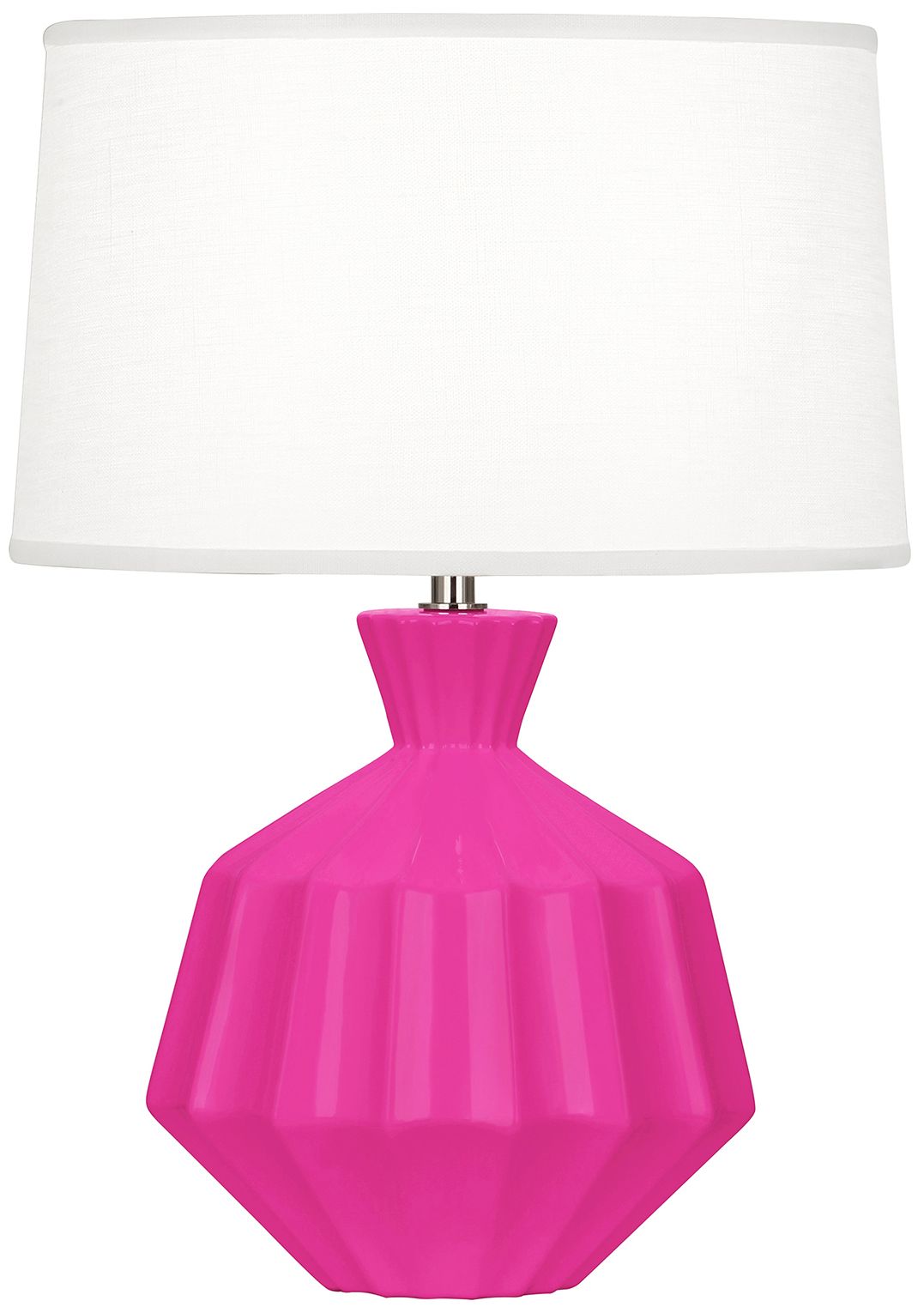 Small Orion 17" High Razzle Rose Accent Lamp with White Shade Made to Order