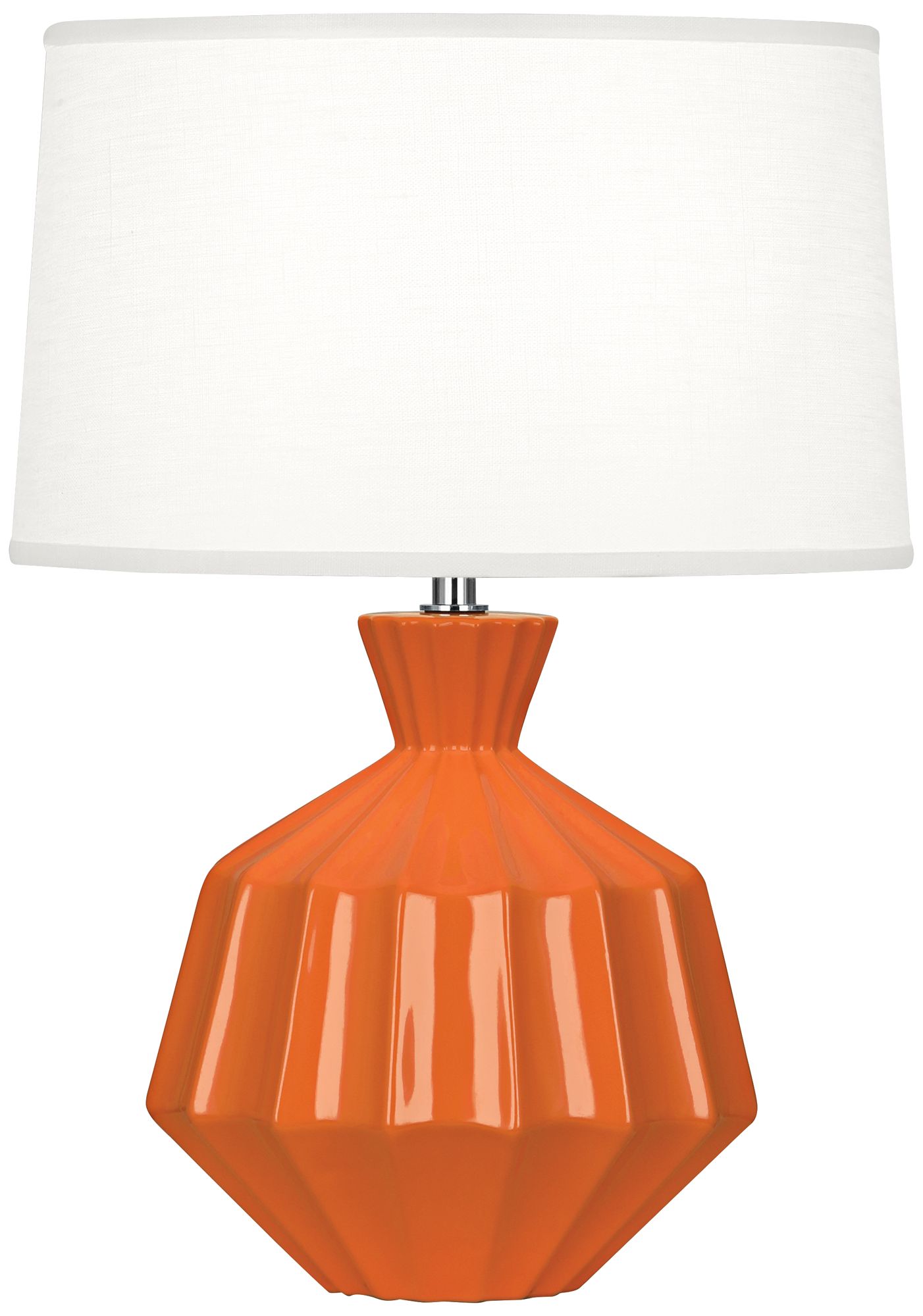 Small Orion 17" High Pumpkin Accent Lamp with White Shade