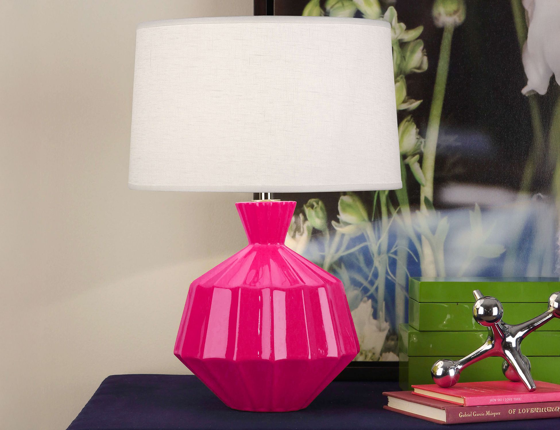 Image 2 Small Orion 17" High Razzle Rose Accent Lamp with White Shade more views
