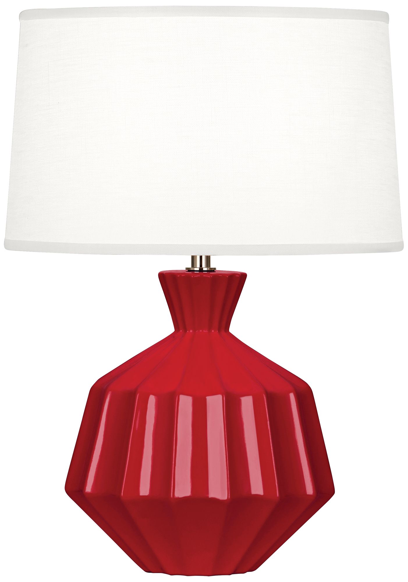 Small Orion 17" High Ruby Red Accent Lamp with White Shade - Made to O