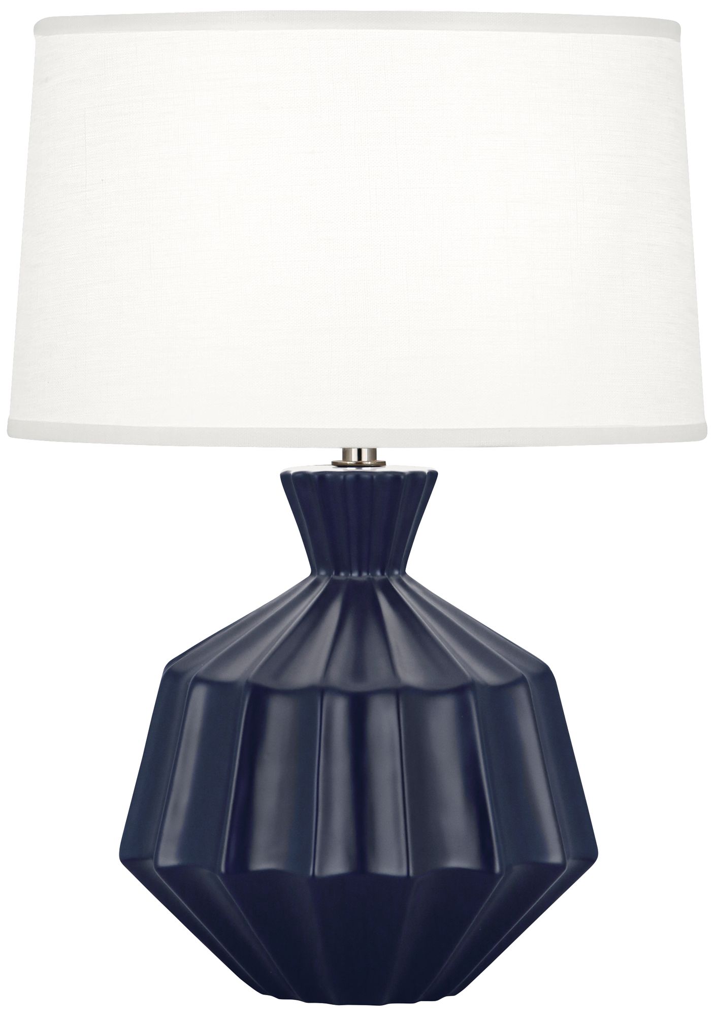 Small Orion 17"H Matte Midnight Blue Accent Lamp with Whitede Made to