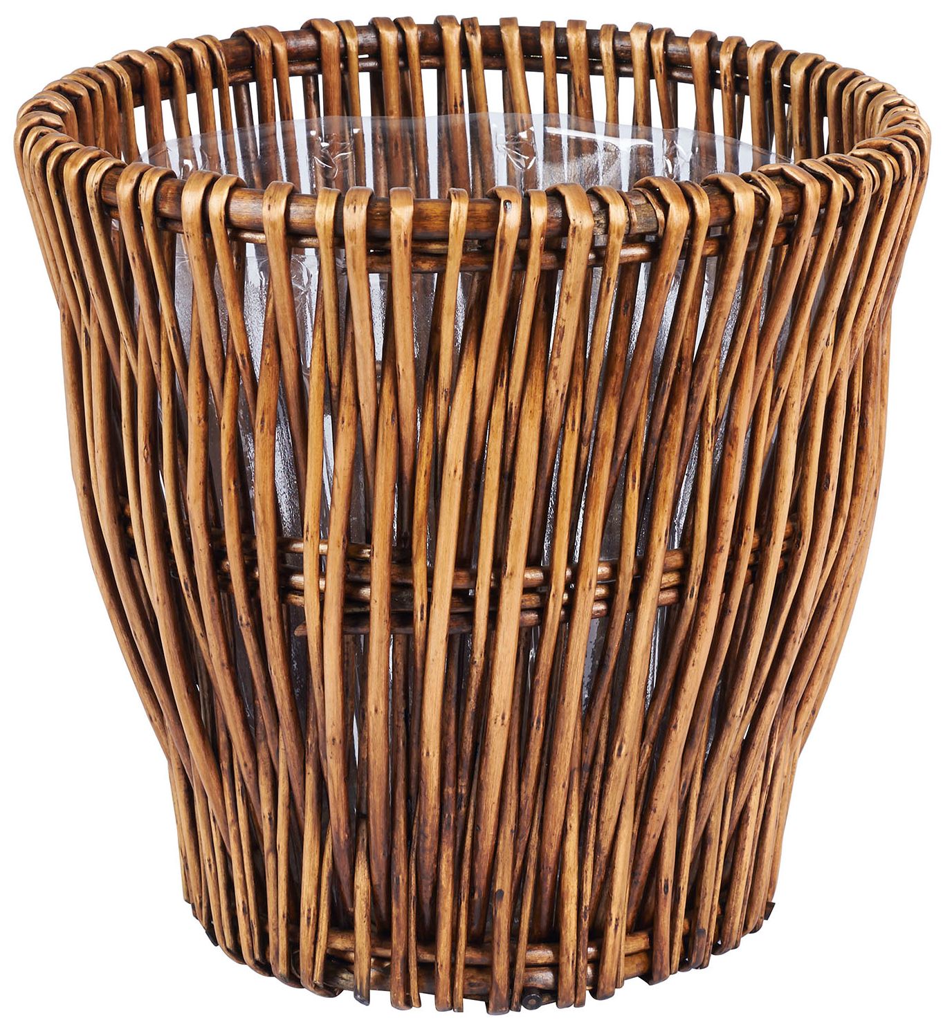 Image 2 Small Reed Willow Waste Basket, Handwoven with Removable Liner
