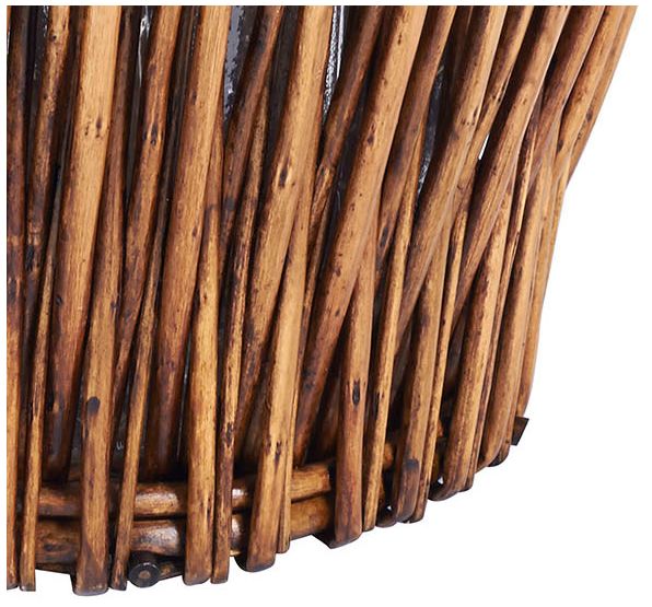 Image 5 Small Reed Willow Waste Basket, Handwoven with Removable Liner more views