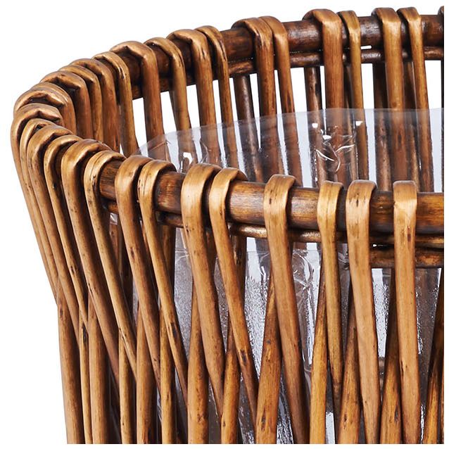 Image 6 Small Reed Willow Waste Basket, Handwoven with Removable Liner more views