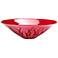 Small Rouge Red Glass Serving Bowl  With Etched Detailing