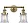 Small Small Canton 17" 2-Light Antique Brass Bath Light w/ Clear Shade