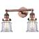 Small Small Canton 17" 2-Light Antique Copper Bath Light w/ Clear Shad