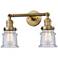 Small Small Canton 17" 2-Light Brushed Brass Bath Light w/ Seedy Shade