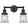 Small Small Canton 17" 2-Light Matte Black Bath Light w/ Clear Shade