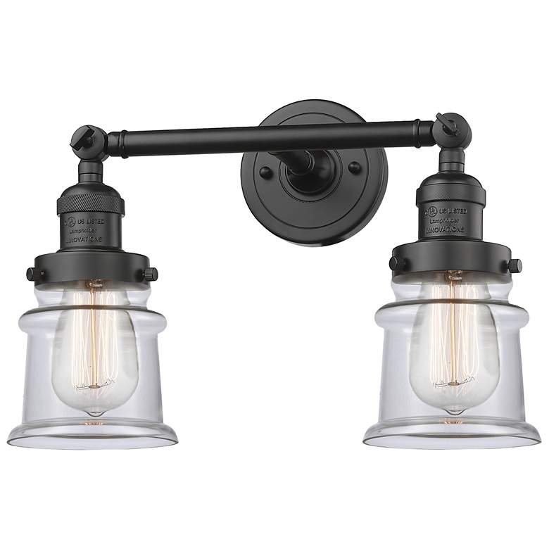 Image 1 Small Small Canton 17" 2-Light Oil Rubbed Bronze Bath Light w/ Clear S