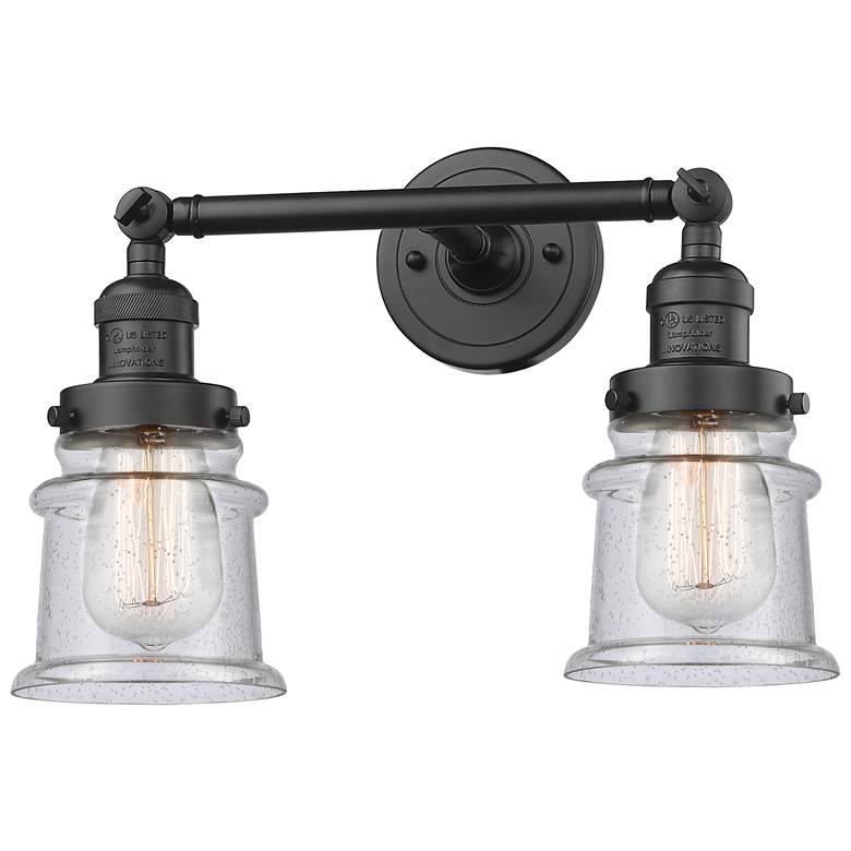 Image 1 Small Small Canton 17" 2-Light Oil Rubbed Bronze Bath Light w/ Seedy S
