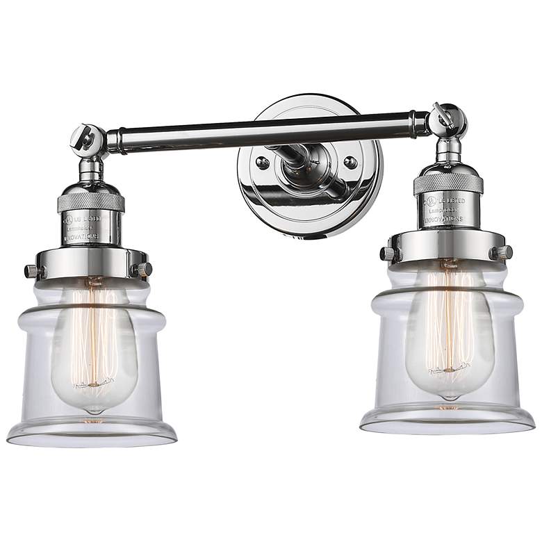 Image 1 Small Small Canton 17" 2-Light Polished Chrome Bath Light w/ Clear Sha