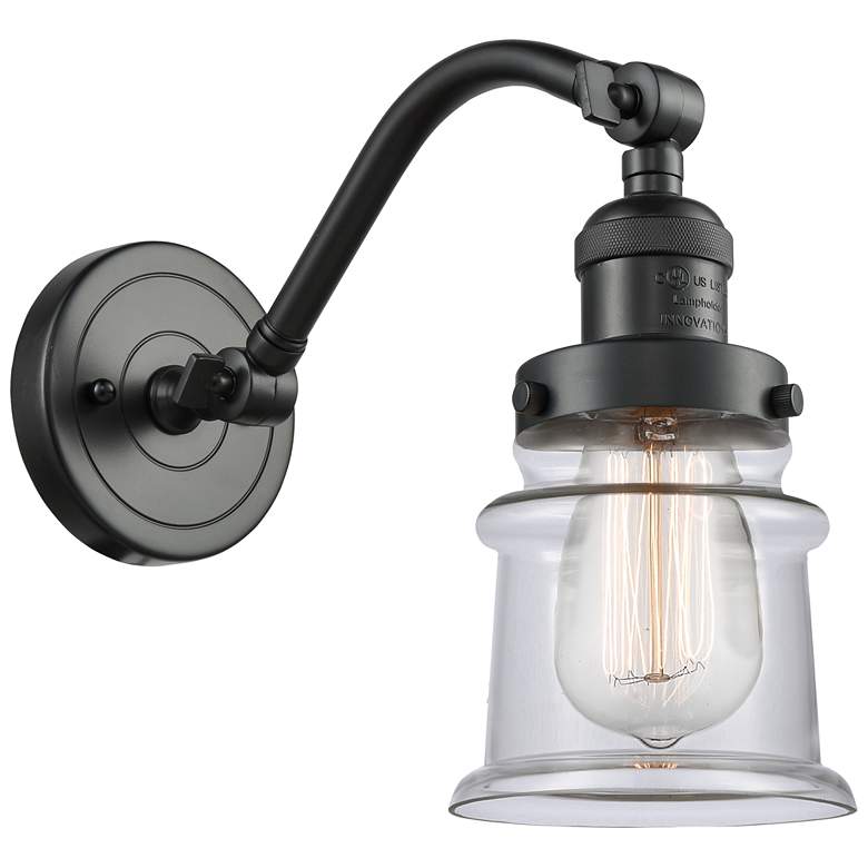 Image 1 Small Small Canton 7" Oil Rubbed Bronze Sconce w/ Clear Shade
