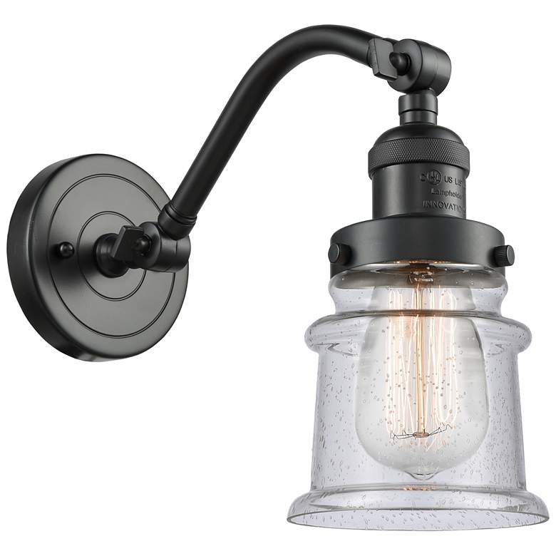 Image 1 Small Small Canton 7" Oil Rubbed Bronze Sconce w/ Seedy Shade