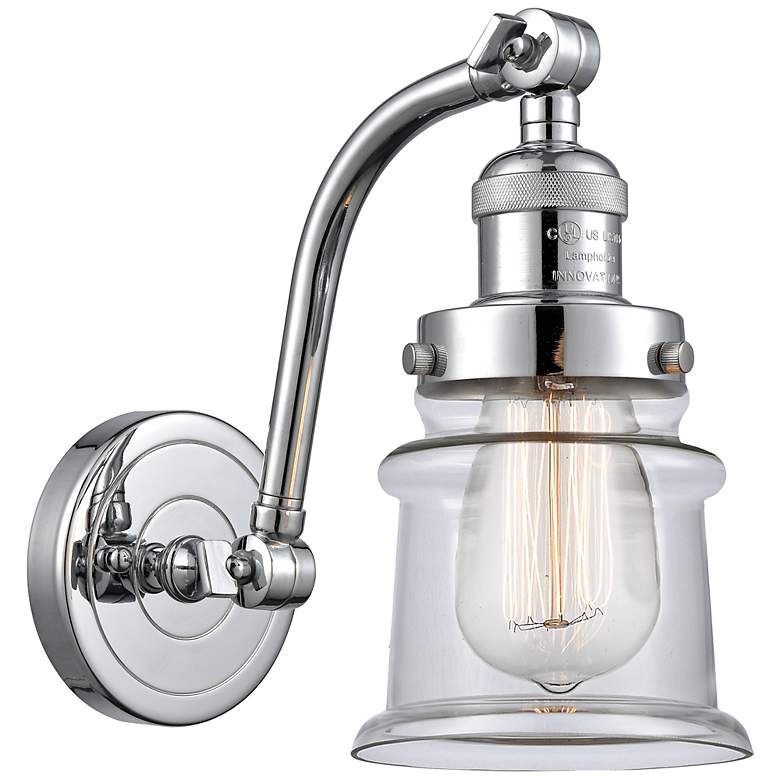 Image 1 Small Small Canton 7" Polished Chrome Sconce w/ Clear Shade