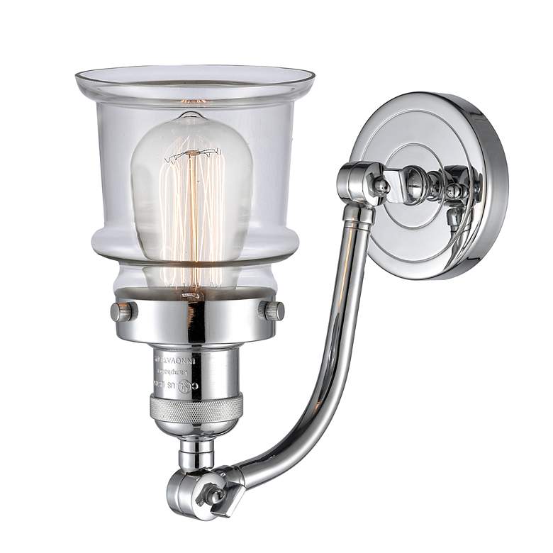 Image 2 Small Small Canton 7" Polished Chrome Sconce w/ Clear Shade more views