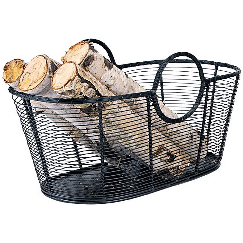 Image 1 Small Steel Wire Basket Fireplace Wood Holder