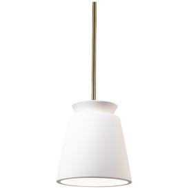 Small Trapezoid Pendant - Bisque - Antique Brass - Rigid Stem Small Trapezoid Pendant - Bisque - Antique Brass - Rigid Stem