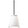 Small Trapezoid Pendant - Bisque - Brushed Nickel - Rigid Stem