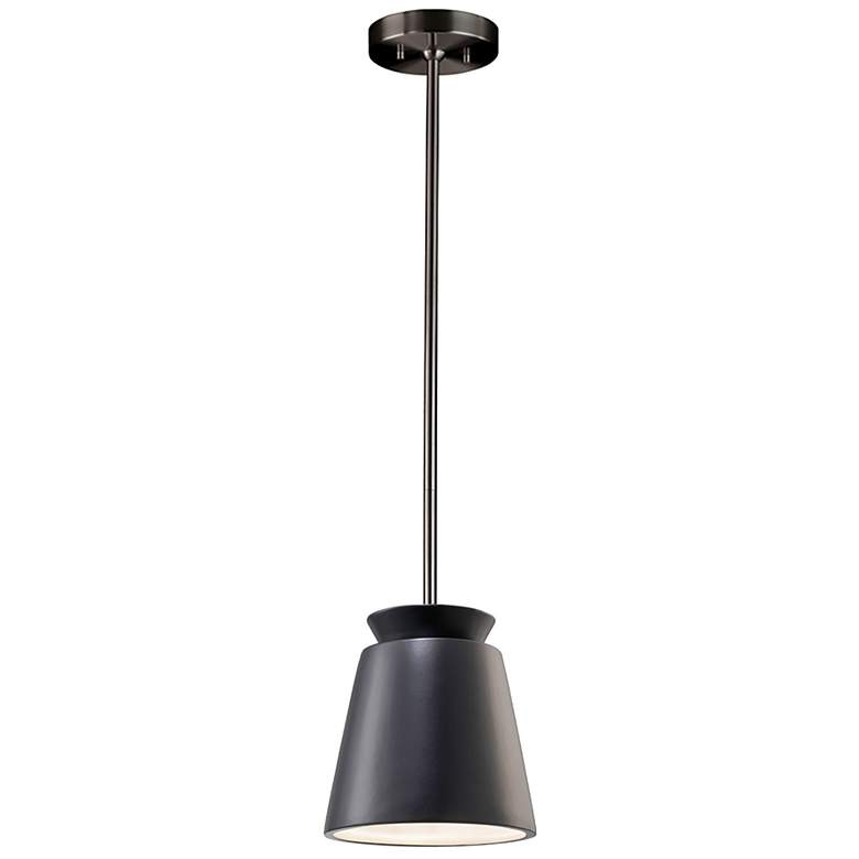 Image 2 Small Trapezoid Pendant - Carbon Black - Brushed Nickel - Rigid Stem more views