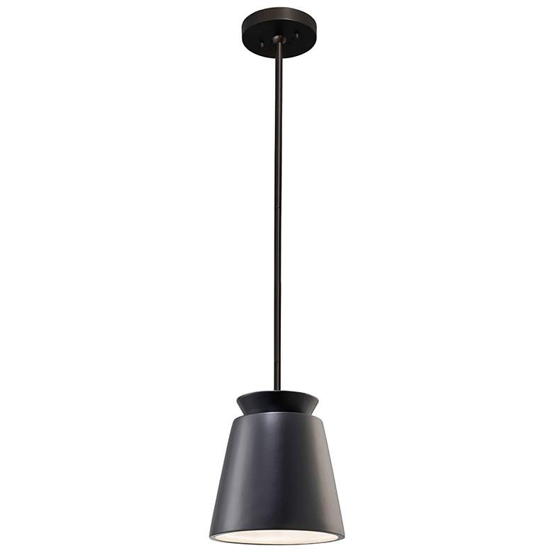 Image 2 Small Trapezoid Pendant - Carbon Black - Matte Black - Rigid Stem more views