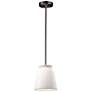 2_Small Trapezoid Pendant - Matte White - Brushed Nickel - Rigid Stem more views