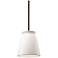 Small Trapezoid Pendant - Matte White - Dark Bronze - Rigid Stem