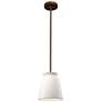 2_Small Trapezoid Pendant - Matte White - Dark Bronze - Rigid Stem more views