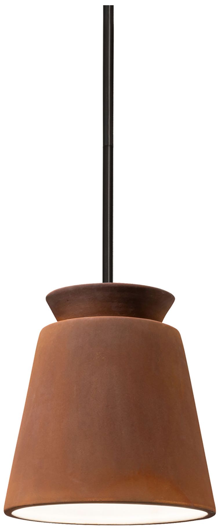 Small Trapezoid Pendant - Real Rust - Matte Black - Rigid Stem