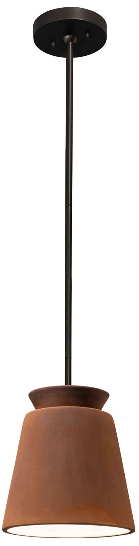 Image 2 Small Trapezoid Pendant - Real Rust - Matte Black - Rigid Stem more views