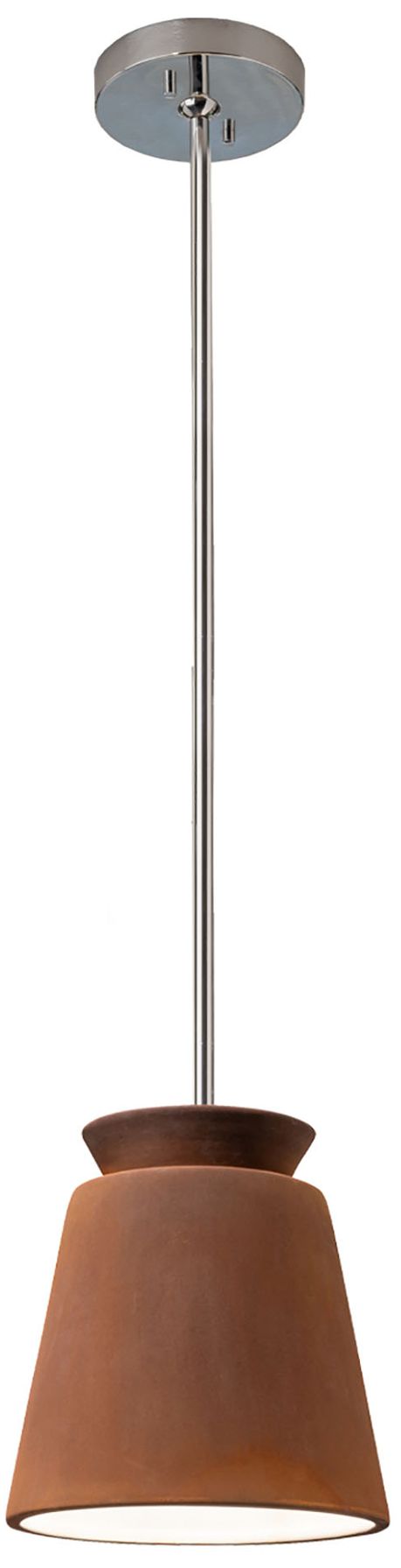 Image 2 Small Trapezoid Pendant Real Rust Polished Chrome Rigid Made to Order more views