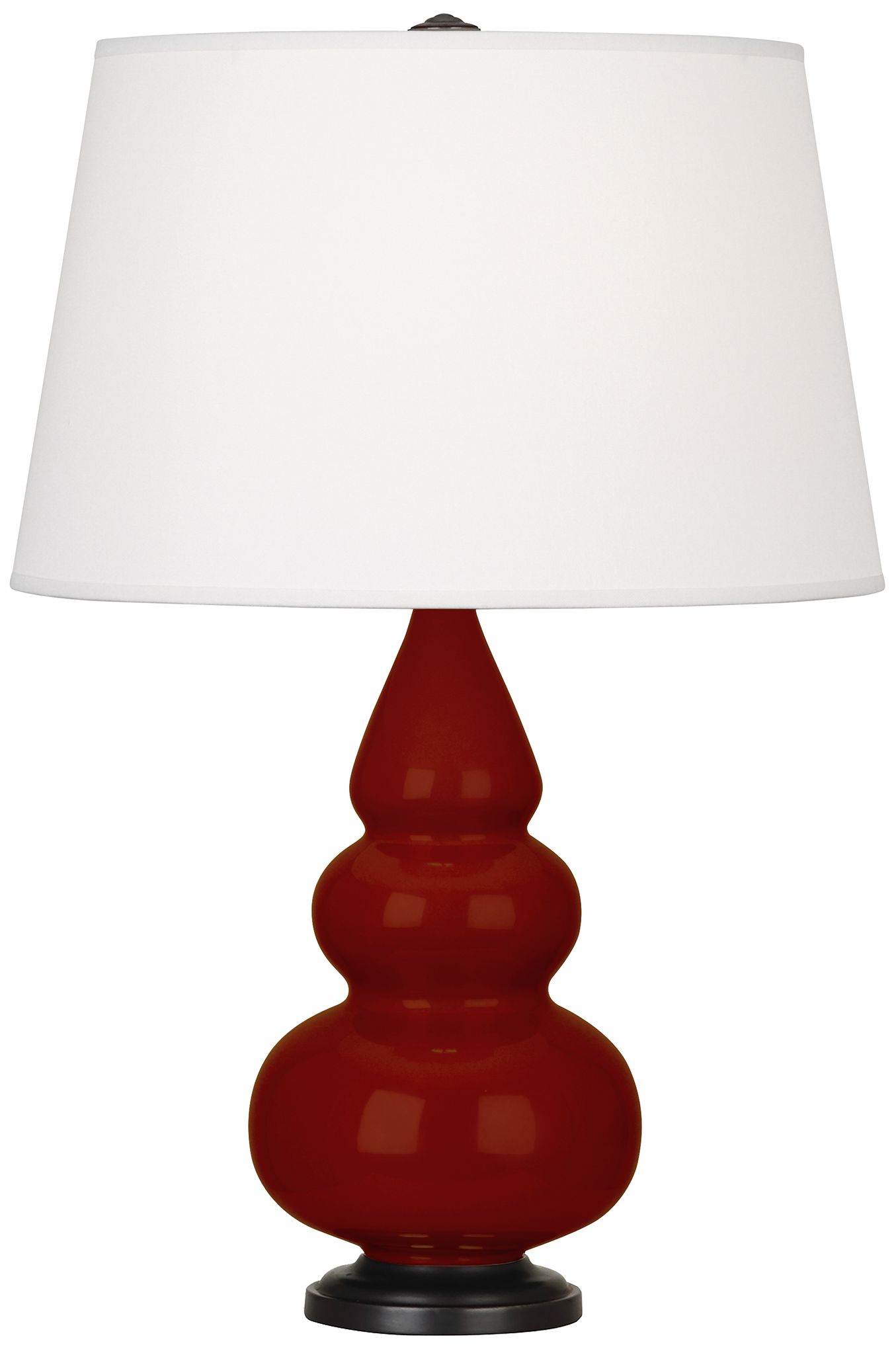 Small Triple Gourd 24.38"H Oxblood Deep Patina Bronze Lamp Made to Order