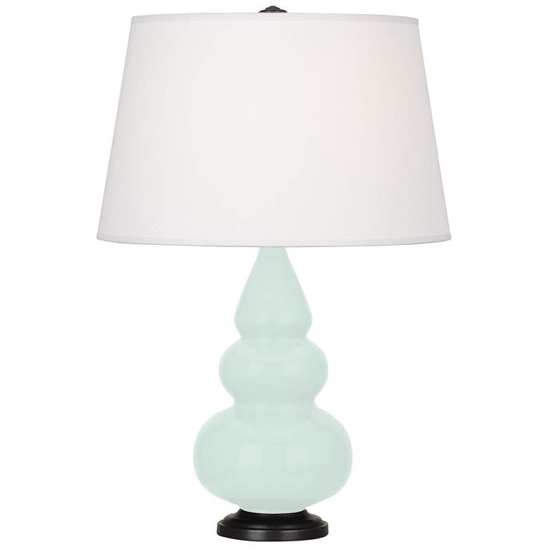 Image 1 Small Triple Gourd 24.38" High Mint Glazed Deep Patina Bronze Lamp