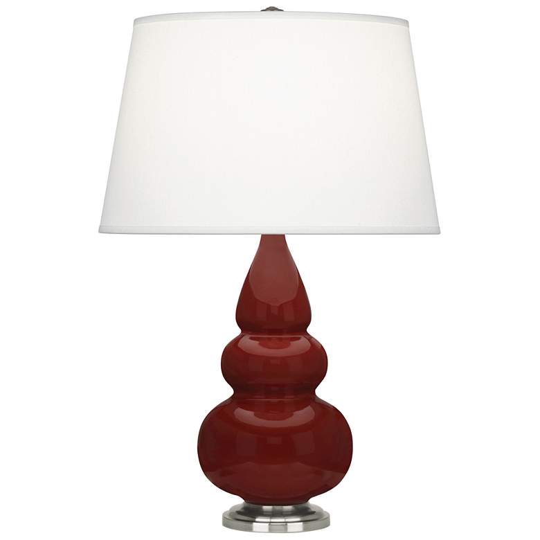Image 1 Small Triple Gourd 24.38" High Oxblood Antique Silver Finish Finish Lamp