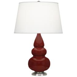 Small Triple Gourd 24.38" High Oxblood Antique Silver Finish Finish Lamp