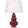 1_Small Triple Gourd 24.38" High Sugar Plum Antique Brass Finish Finish Lamp