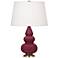 Small Triple Gourd 24.38" High Sugar Plum Antique Brass Finish Finish Lamp