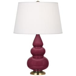 Small Triple Gourd 24.38" High Sugar Plum Antique Brass Finish Finish Lamp