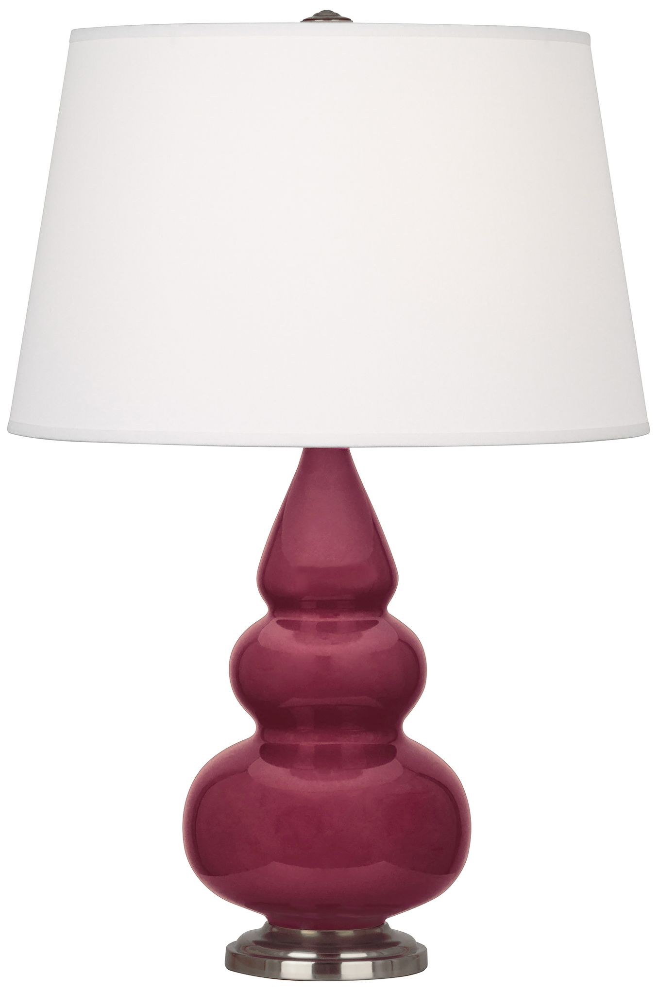 Small Triple Gourd 24.38" High Sugar Plum Antique Silver Lamp Made to Order