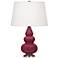 Small Triple Gourd 24.38" High Sugar Plum Antique Silver Lamp