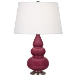 Small Triple Gourd 24.38" High Sugar Plum Antique Silver Lamp