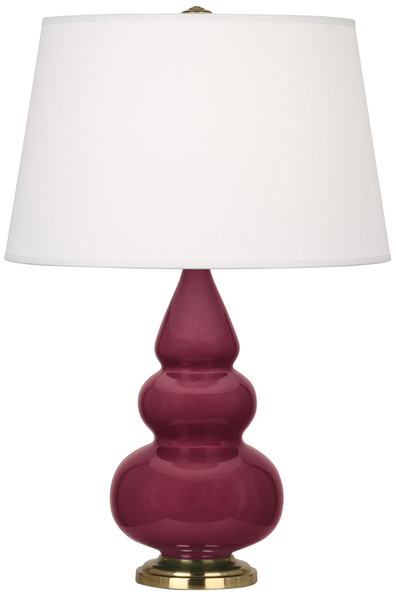 Small Triple Gourd 24.38"H Sugar Plum Antique Brass Lamp Made to Order