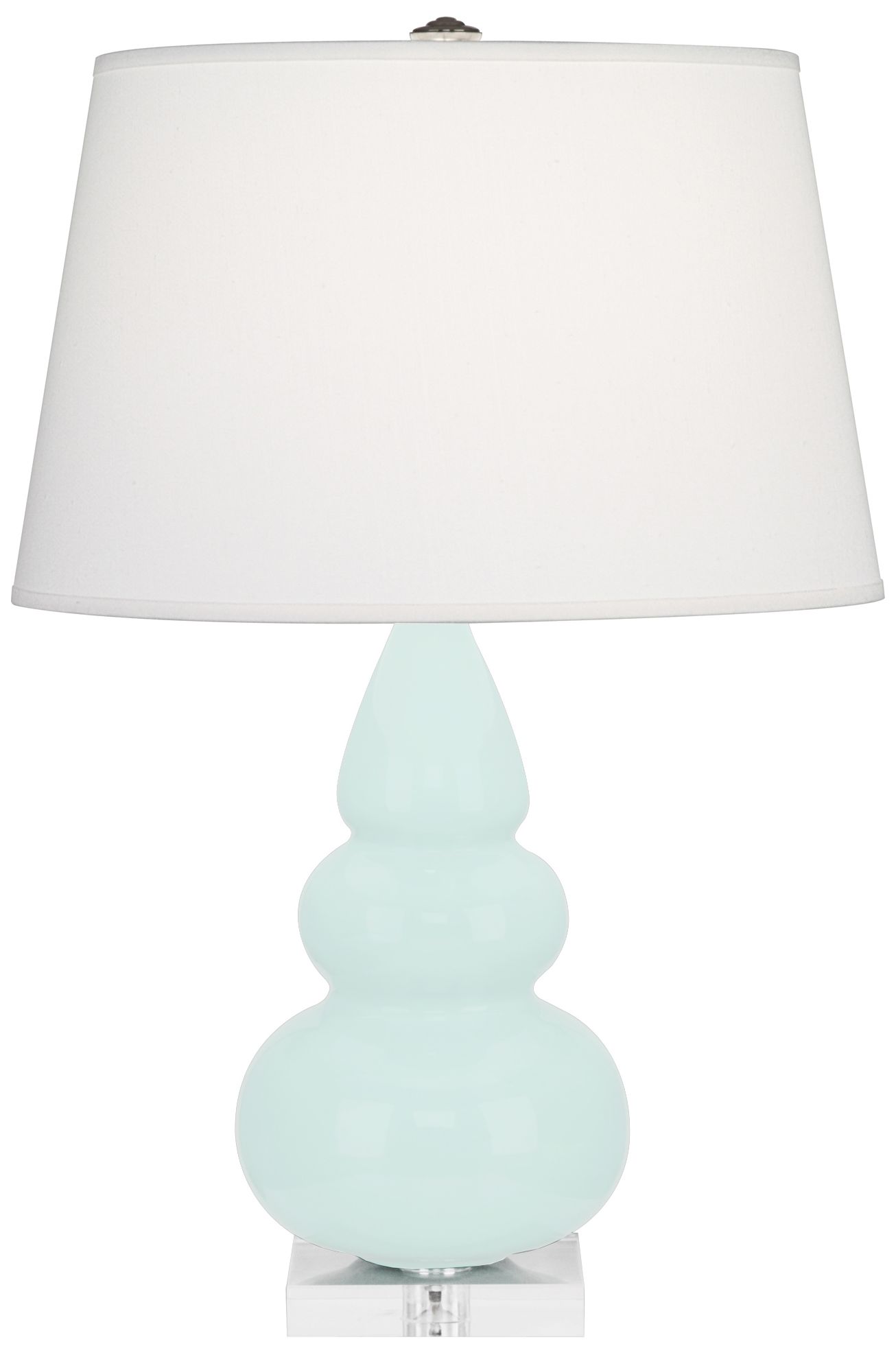 Small Triple Gourd 24"H Mint Glazed Lucite Accent Accent Lamp Made to Order