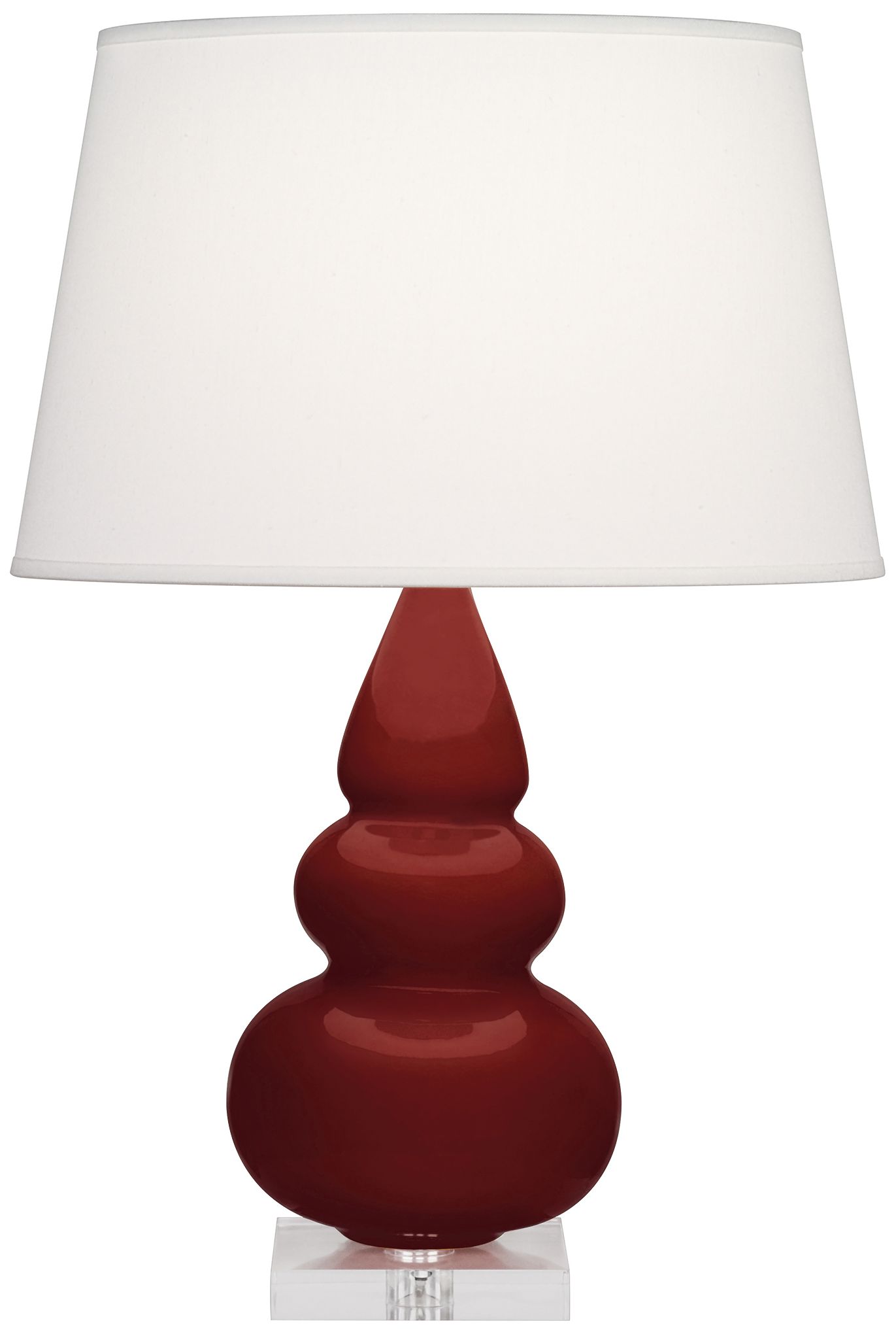 Small Triple Gourd 24"H Oxblood Lucite Accent Accent Lamp Made to Order