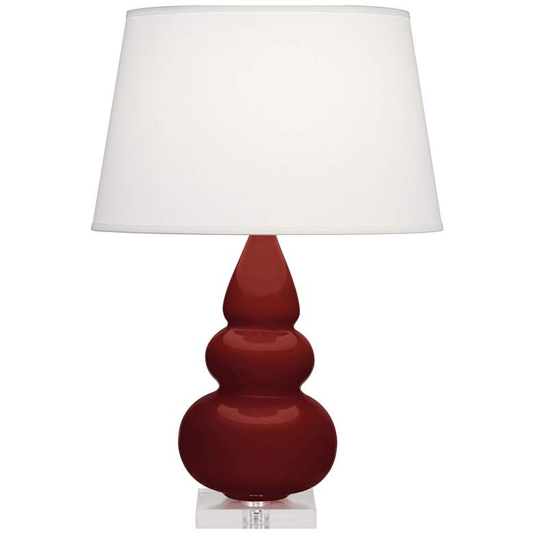Image 1 Small Triple Gourd 24" High Oxblood Finish Lucite Accent Accent Lamp