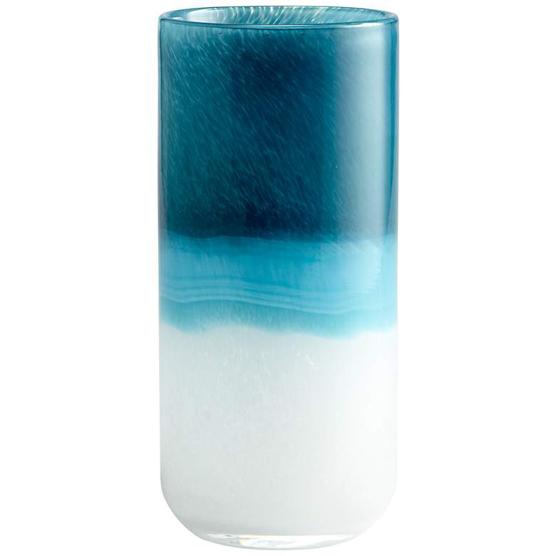 Image 1 Small Turquoise Cloud 9" High Glass Vase