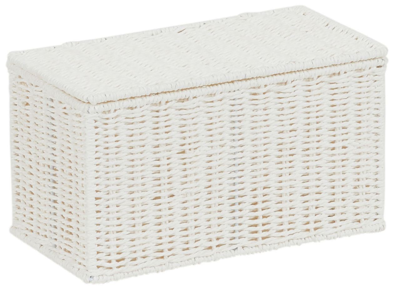Small Wicker Basket with Lid, Multipurpose Storage Basket