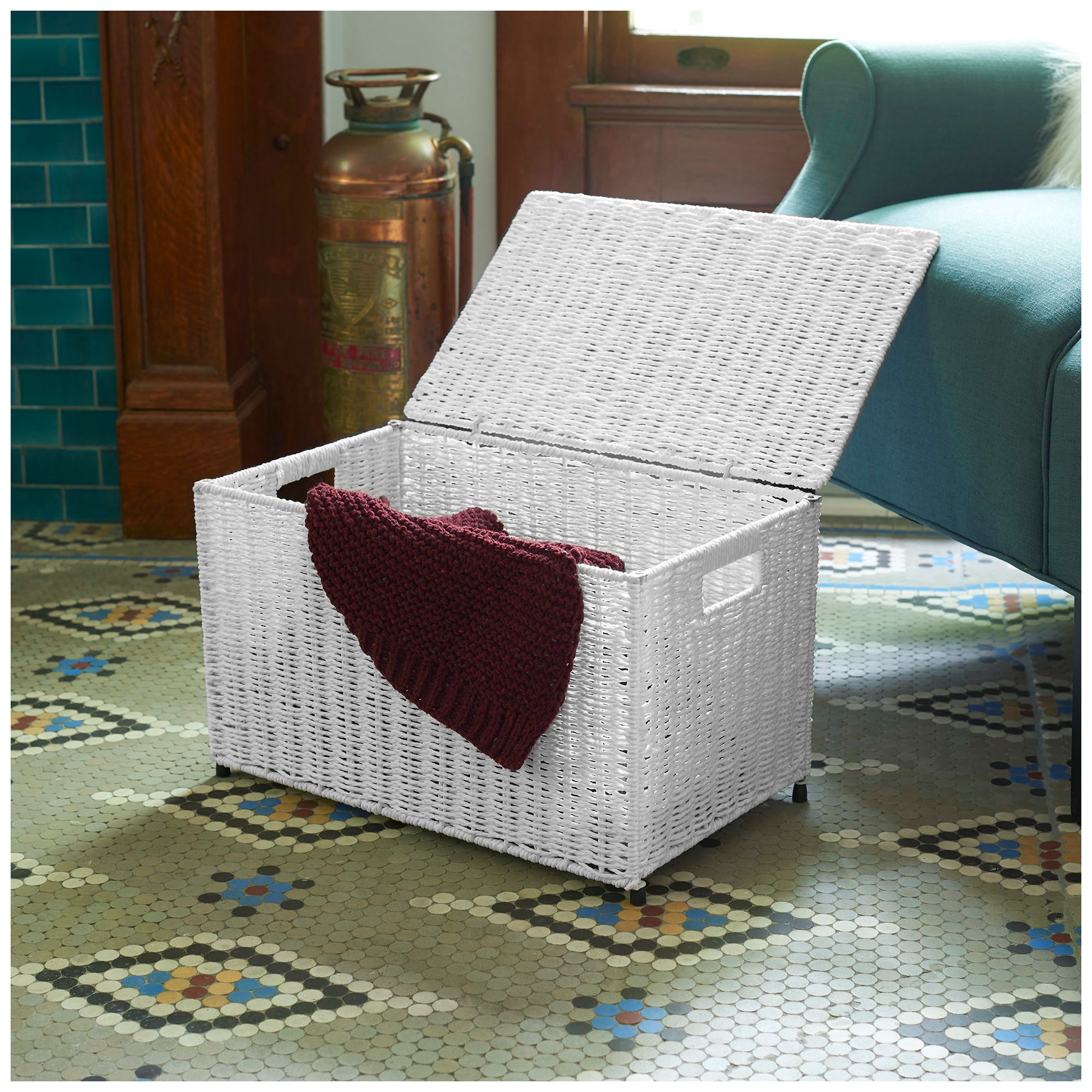 Image 2 Small Woven Sturge Chest, Paper Rope, Arctic White more views